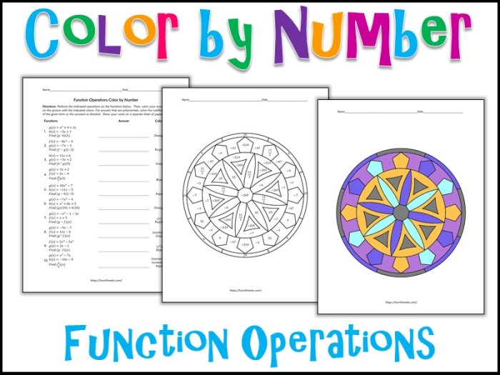 Function operations coloring activity answer key