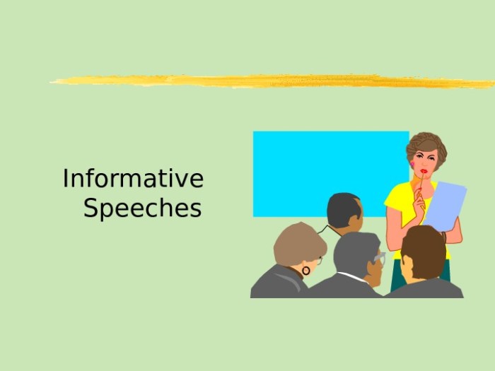 Informative speeches must be accurate clear and interesting for listeners